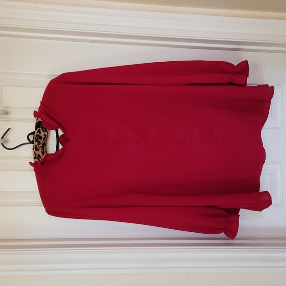 Women Long Sleeve Work/Casual Top Ruffle Mock Neck Blouse Shirt - Picture 5 of 5